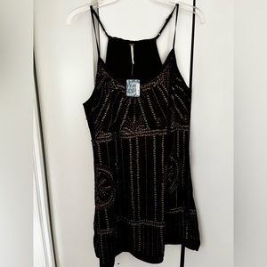 Free People Black Embellished Dress NWT